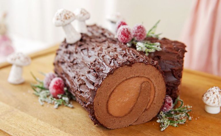 Christmas Chocolate Log Cake